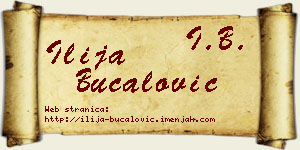 Ilija Bucalović vizit kartica